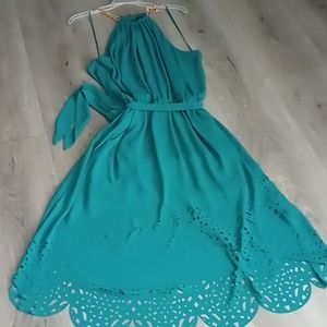 Thalia Sodi green hi low dress